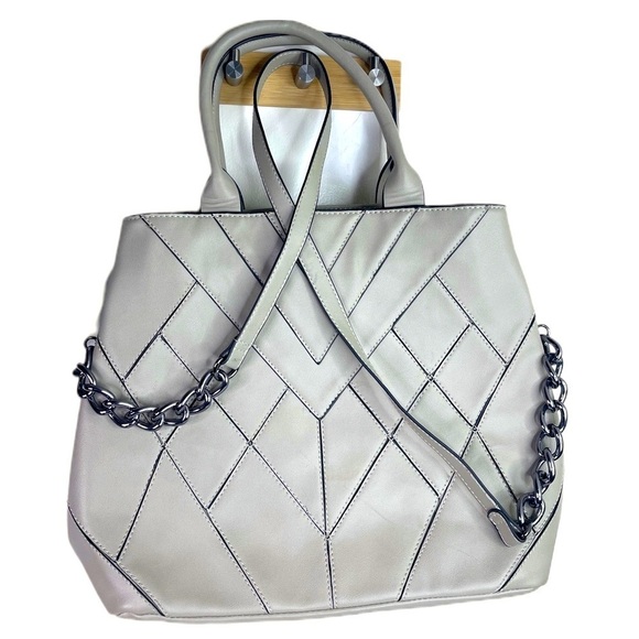 Large Vegan Co-Lab Crossbody Shoulder Bag Tote - Picture 1 of 13